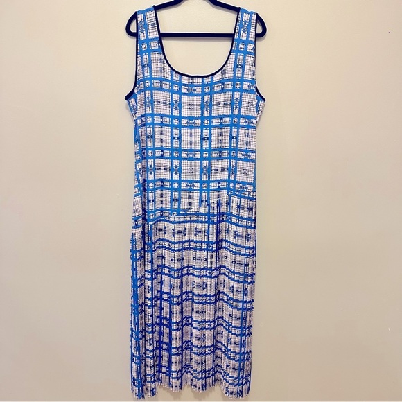 Anthropologie Dhruv Kapoor Blue and White Plaid Women's Dress - Picture 3 of 7